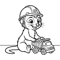 Hardworking Mole with Dump Truck
