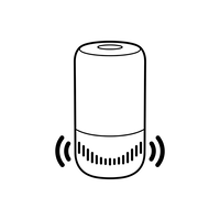 Icono de Altavoz Inteligente con Ondas Sonoras