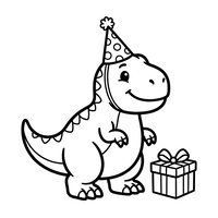 Fødselsdagsdinosaur med gave
