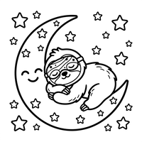 Bradipo che dorme sulla luna