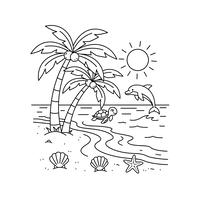 Tropische Strand Dieren Scène