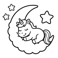 Unicorn Tidur di Bulan Sabit