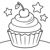 Cupcake Ceri Manis dengan Bintang