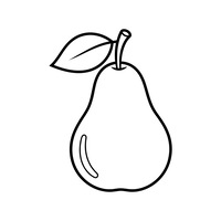 Pære med blad og stilk