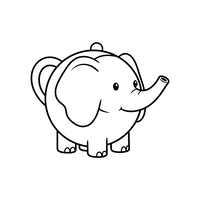 Lindo elefante bebé listo para colorear