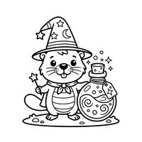 Zauberer-Otter mit magischem Trank