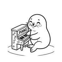 Adorable phoque jouant du piano
