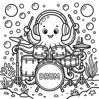 Muzikale Octopus Drummer