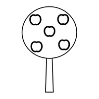 Simple Apple Tree with Five Apples