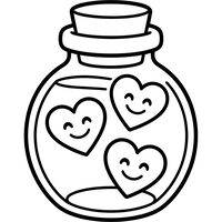 Botella de Corazones Felices