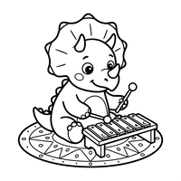 Baby Triceratops som spiller xylofon