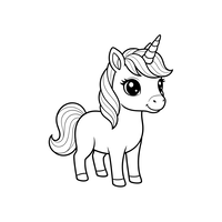 Mignonne Licorne Debout