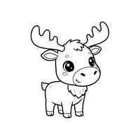 Cute Baby Moose with Antlers