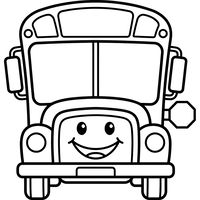 Glad Skolbuss Framifrån