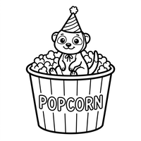 Partyoter i popcornbøtte
