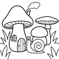 Acogedora Casa de Hongo con Caracol