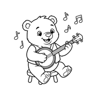 Oso Feliz Tocando el Banjo