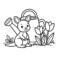Süßes Känguru im Garten