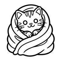 Cozy Kitten in a Blanket