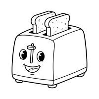 Fröhlicher Toaster mit Brot