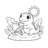 Lagarto Fofo, Sorvete, Diversão de Verão