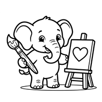 Bébé Éléphant Artiste