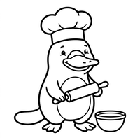 Ornitorrinco Chef Cozinhando