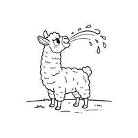 Morsom Lama som Spytter