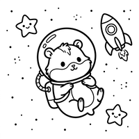 Astronaut-hamster i rummet
