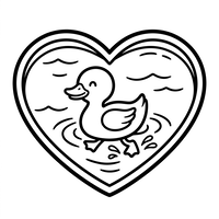 Cute Duckling in a Heart