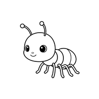 Formiga Fofa para Colorir