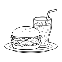 Stor Burger og Brus Kombinasjon