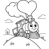 Treno Felice con Fumo a Cuore