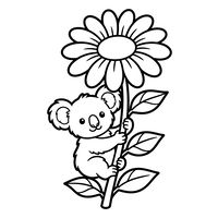 Schattige Koala en Reusachtig Madeliefje