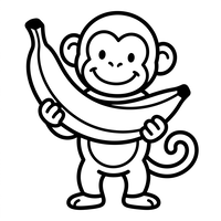 Monyet Bahagia dengan Pisang Raksasa