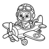 Cachorro Piloto en un Avión de Hélice