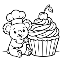 Kockkoala och jättecupcake
