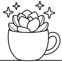 Funkelnde Sukkulente in einer Teetasse