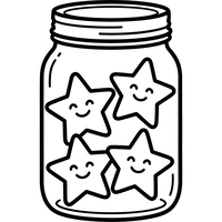 Estrelas Felizes em um Pote de Vidro